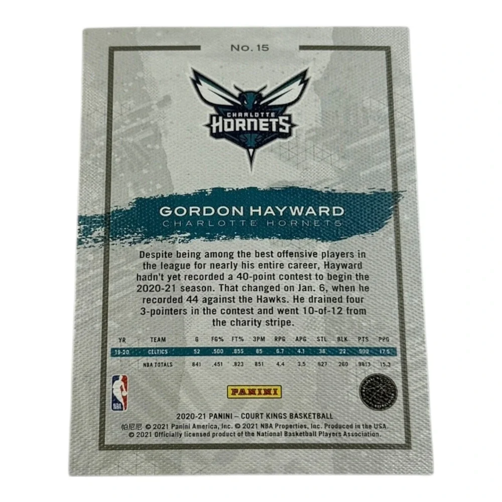 2020 21 Panini Court Kings Basketball Gordon Hayward Charlotte Hornets Card‎